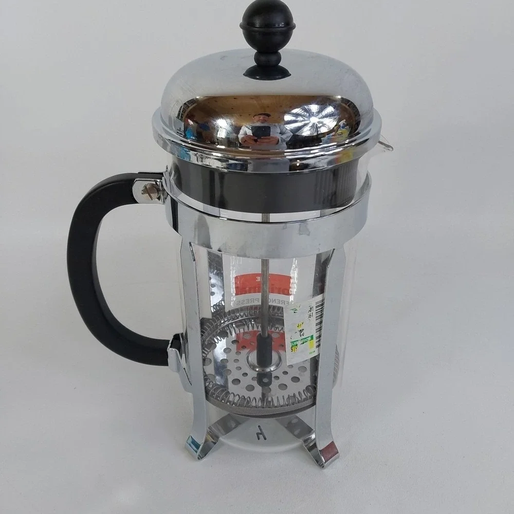 BODUM Glass French Press Coffee Maker - 8-Cup Capacity, Glass & Stainless Chrome